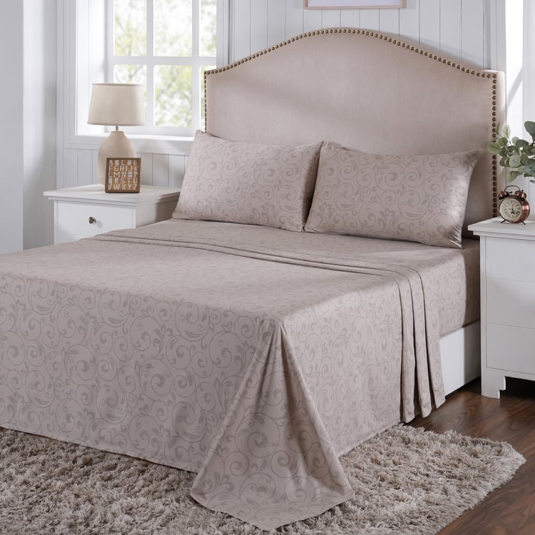 MASPAR Classical Ornate Cotton 400TC Printed 3Pcs Super King Bedsheet Set