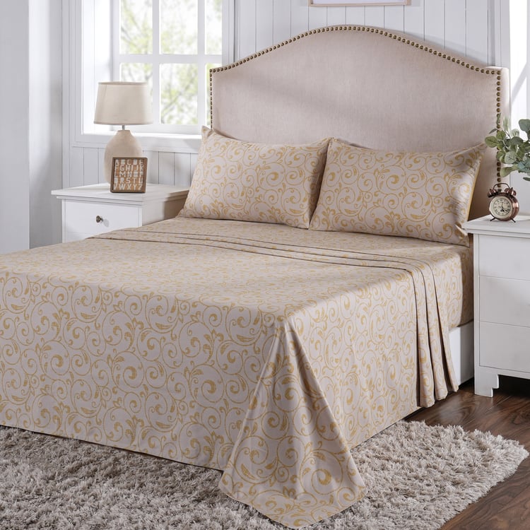MASPAR Classical Ornate Cotton 400TC Ethnic Print 3Pcs Super King Bedsheet Set