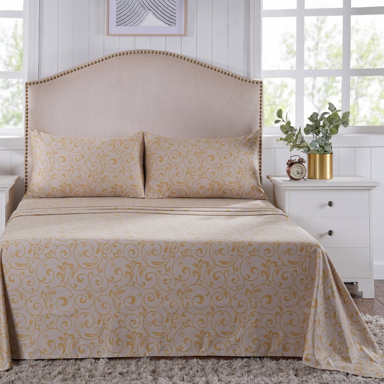 MASPAR Classical Ornate Cotton 400TC Ethnic Print 3Pcs Super King Bedsheet Set