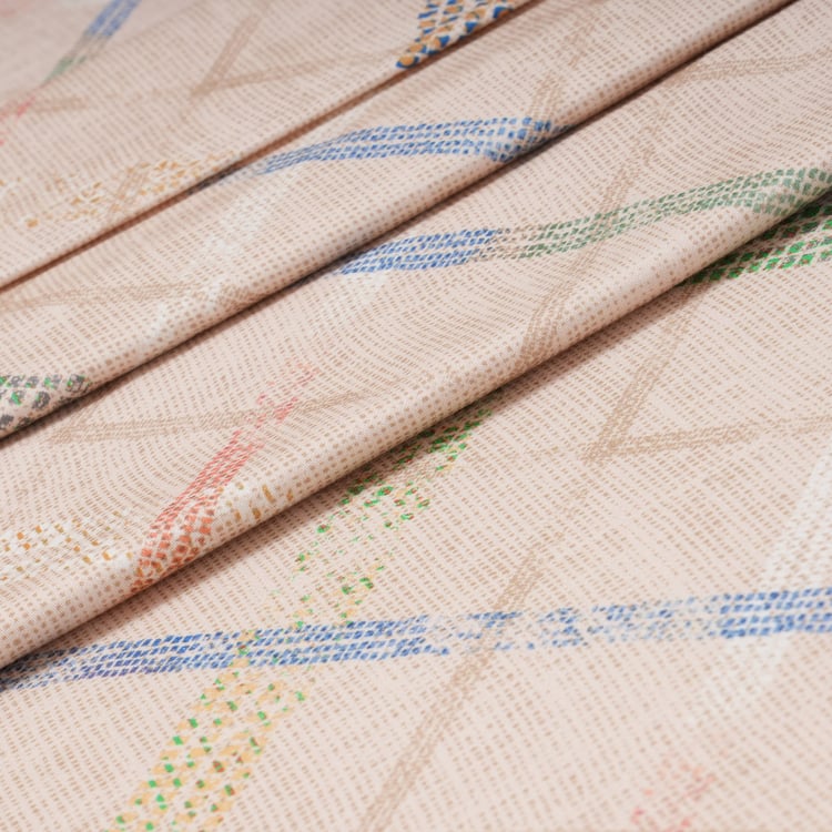 MASPAR Eclectic Geo Cotton 200TC Checked 3Pcs King Bedsheet Set