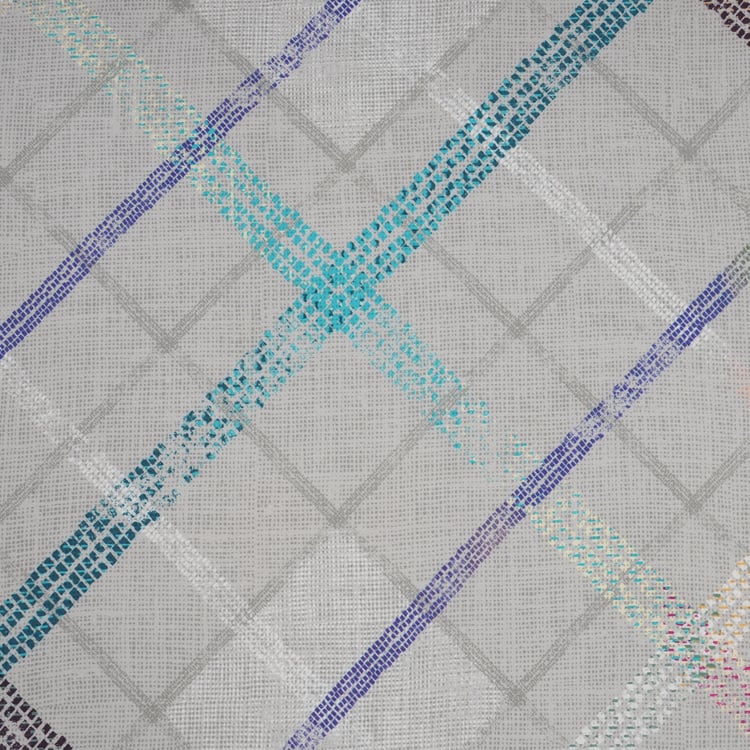 MASPAR Eclectic Geo Cotton 200TC Checked 3Pcs King Bedsheet Set