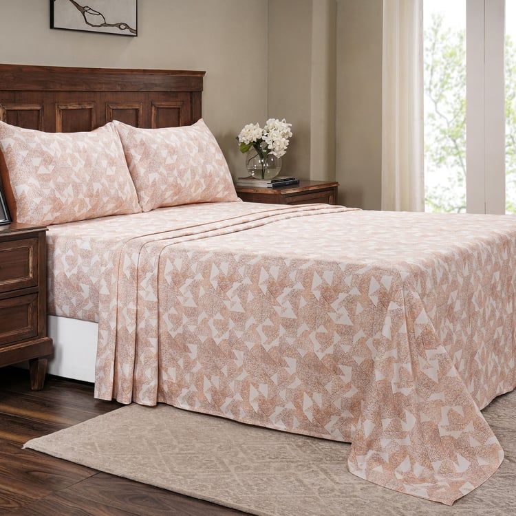 MASPAR Eclectic Geo Cotton 200TC Geometric Print 3Pcs Super King Bedsheet Set