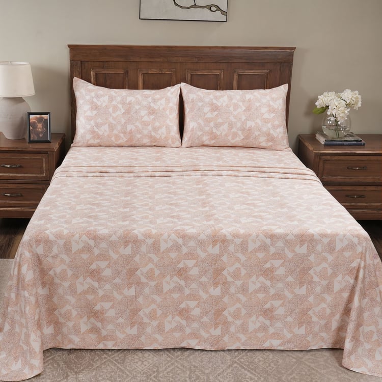 MASPAR Eclectic Geo Cotton 200TC Geometric Print 3Pcs Super King Bedsheet Set