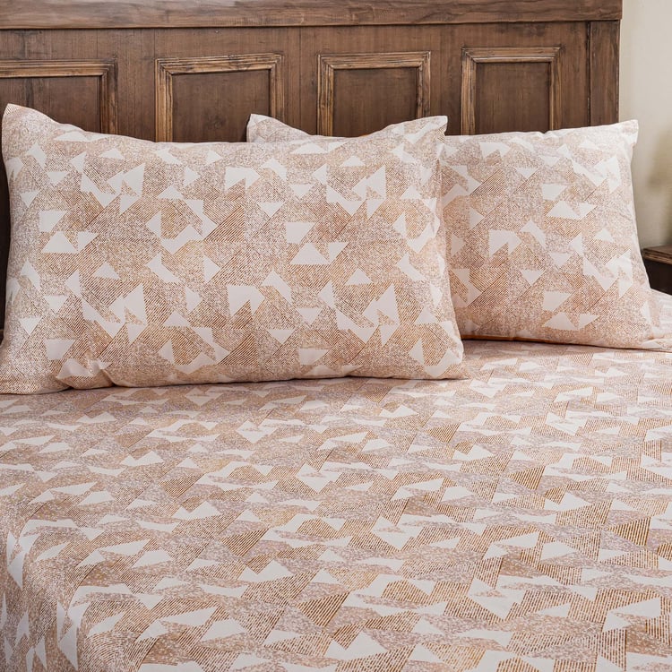 MASPAR Eclectic Geo Cotton 200TC Geometric Print 3Pcs Super King Bedsheet Set