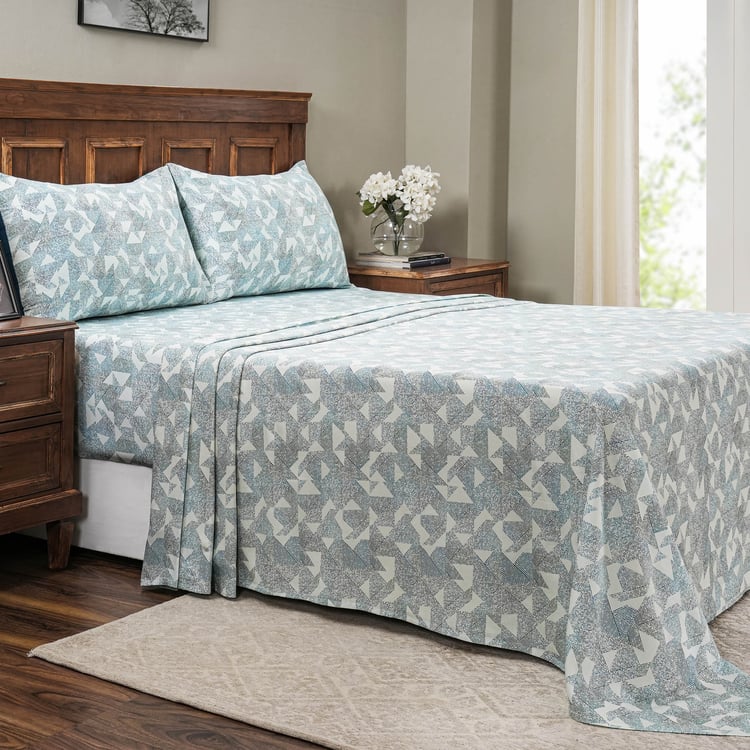 MASPAR Eclectic Geo Cotton 200TC Geometric Print 3Pcs Super King Bedsheet Set