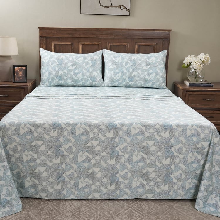 MASPAR Eclectic Geo Cotton 200TC Geometric Print 3Pcs Super King Bedsheet Set