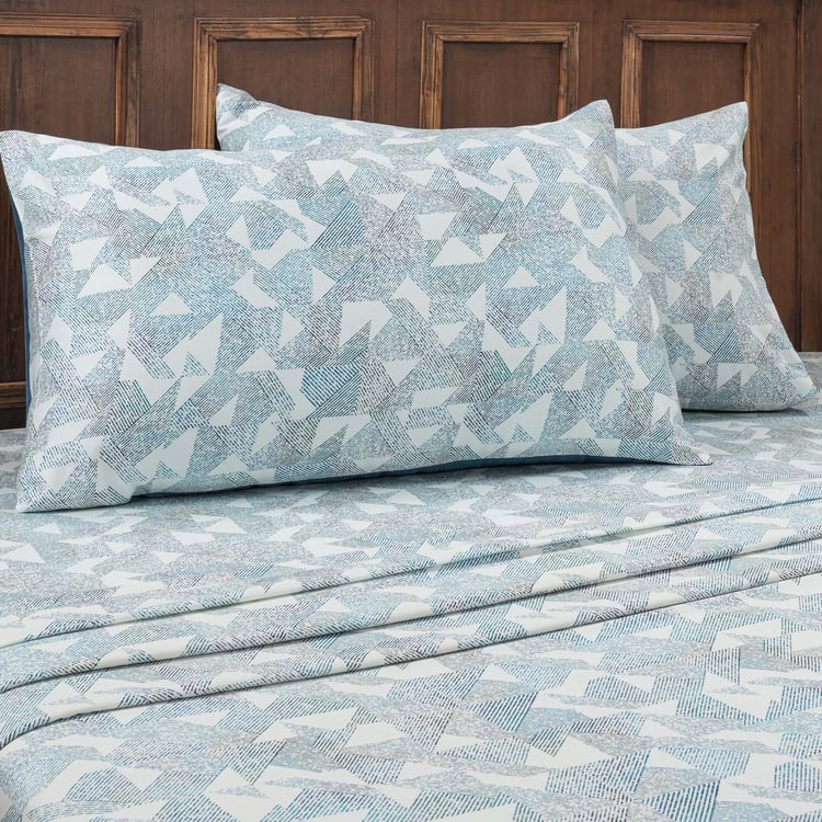 MASPAR Eclectic Geo Cotton 200TC Geometric Print 3Pcs Super King Bedsheet Set