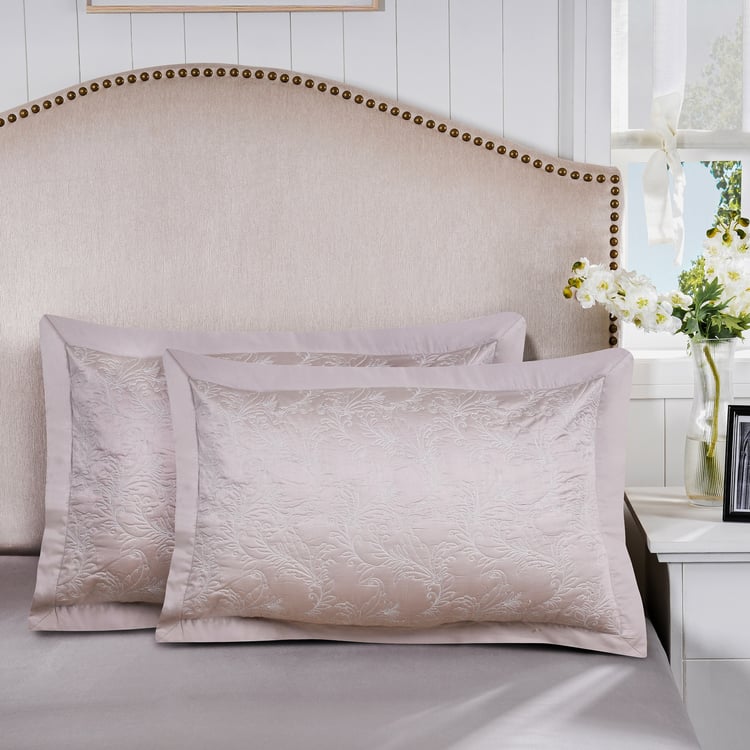 MASPAR Classical Ornate Set of 2 Embroidered Pillow Shams - 75x50cm