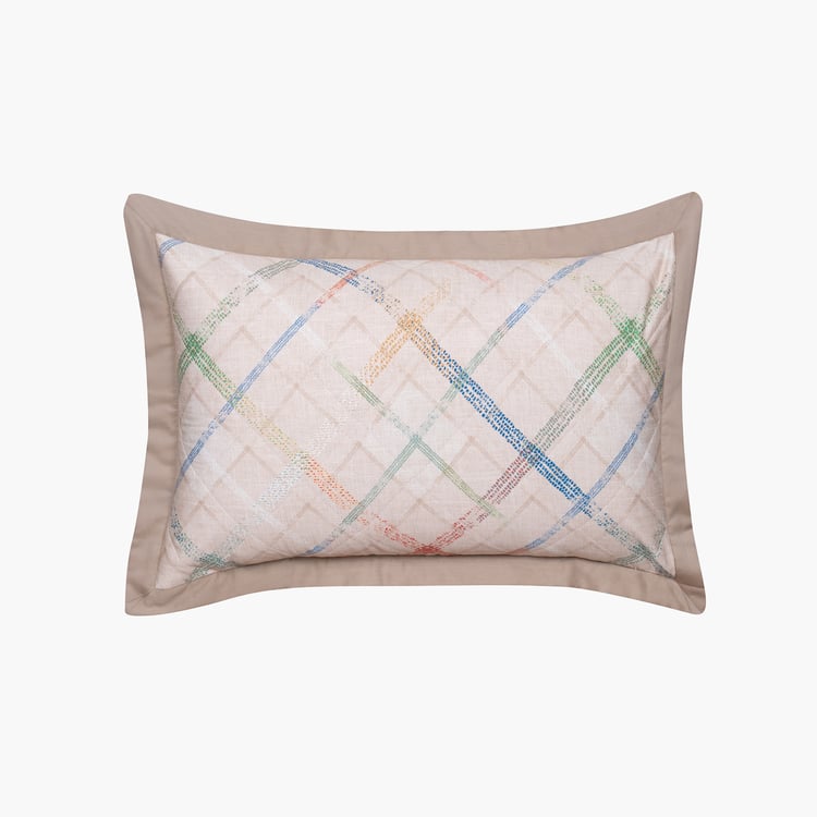 MASPAR Eclectic Geo Set of 2 Checked Pillow Shams - 75x50cm