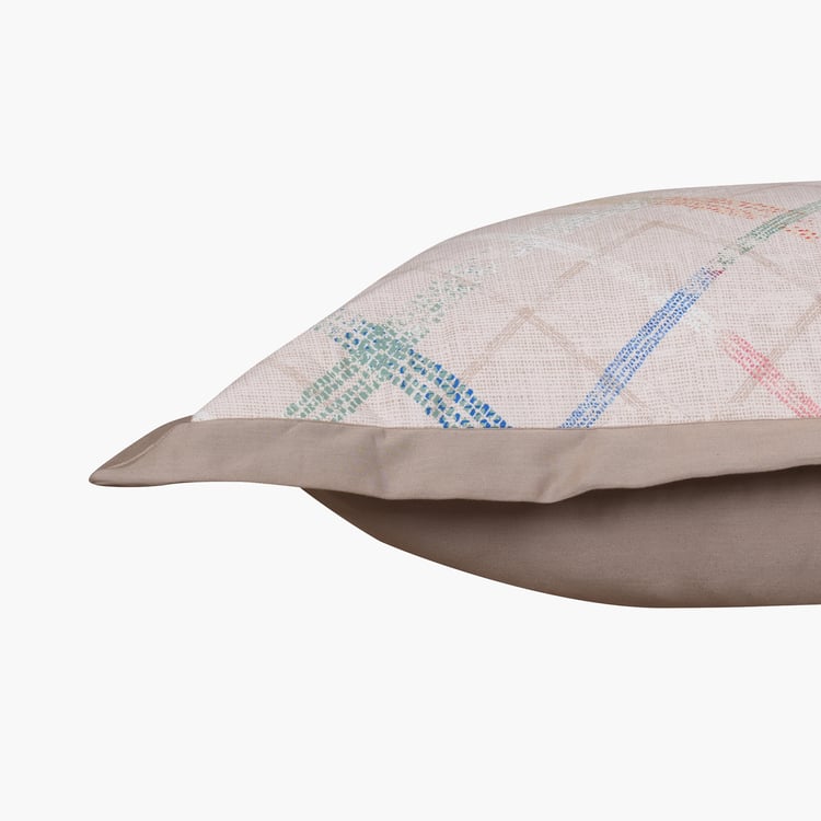 MASPAR Eclectic Geo Set of 2 Checked Pillow Shams - 75x50cm