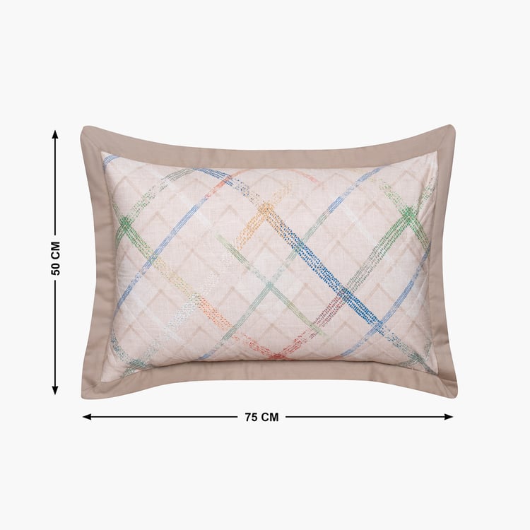 MASPAR Eclectic Geo Set of 2 Checked Pillow Shams - 75x50cm