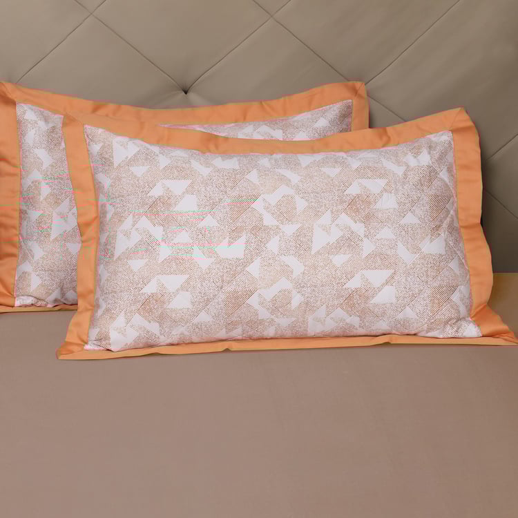 MASPAR Eclectic Geo Set of 2 Geometric Print Pillow Shams - 75x50cm