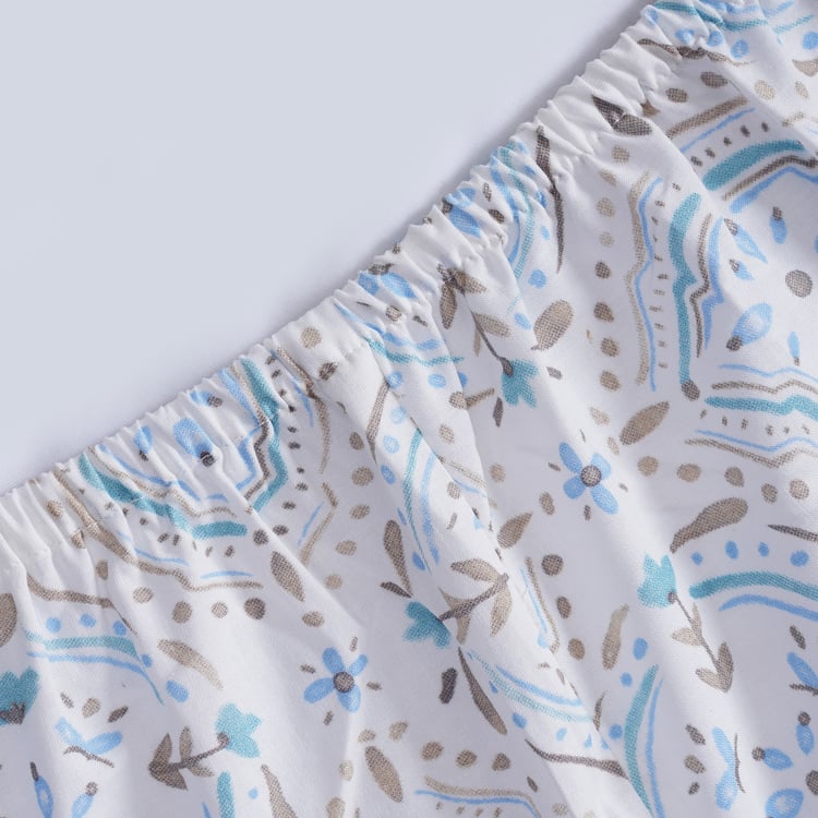MASPAR Sensory Bloom Cotton 144TC Printed 3Pcs King Fitted Bedsheet Set