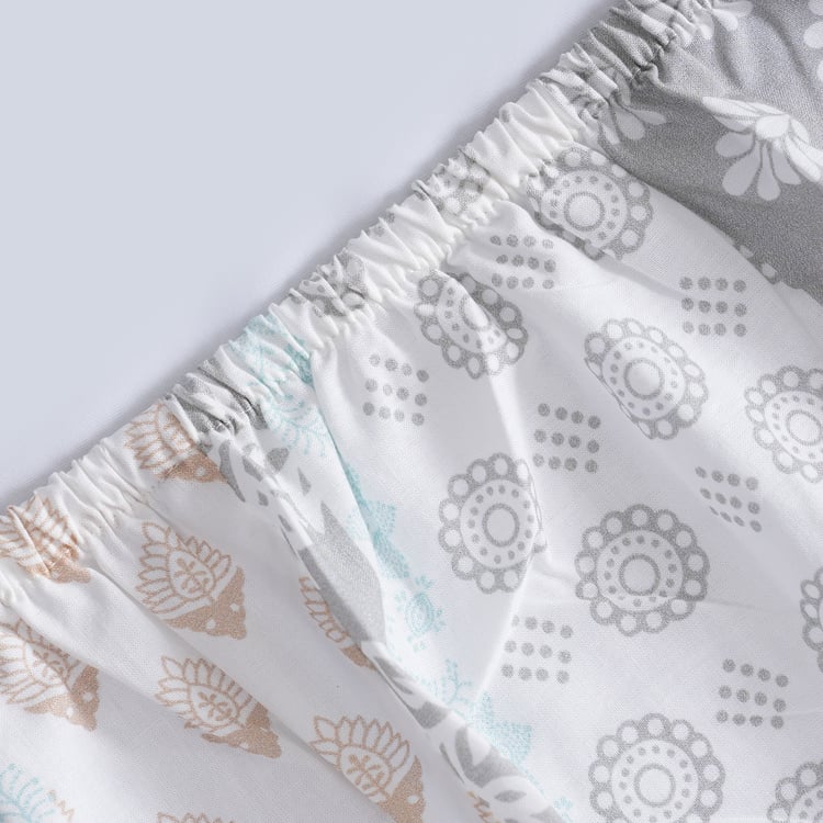 MASPAR Sensory Bloom Cotton 144TC Ethnic Print 2Pcs Single Fitted Bedsheet Set