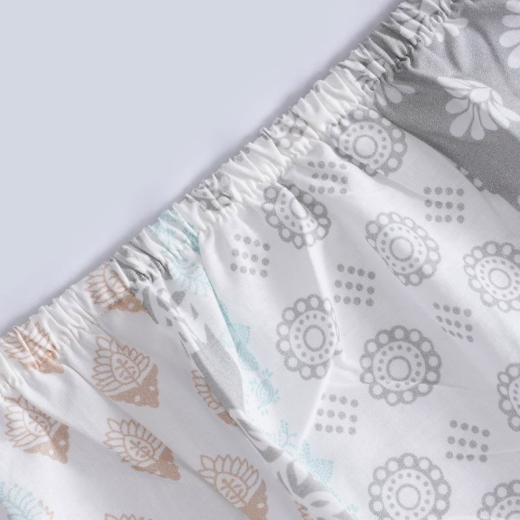 MASPAR Sensory Bloom Cotton 144TC Printed 3Pcs King Fitted Bedsheet Set