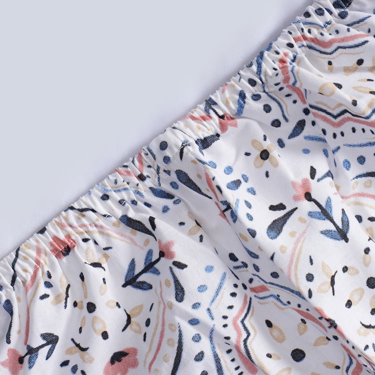 MASPAR Sensory Bloom Cotton 144TC Floral Print 3Pcs King Fitted Bedsheet Set