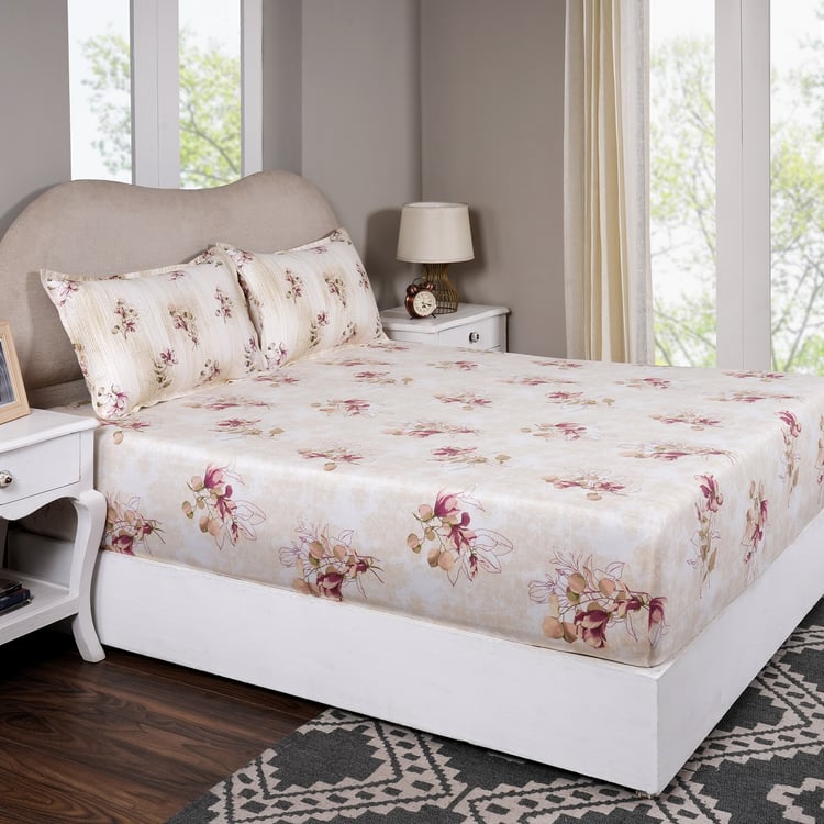 MASPAR Sensory Bloom Cotton 300TC Floral Print 2Pcs Single Fitted Bedsheet Set