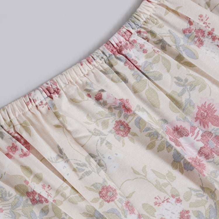 MASPAR Sensory Bloom Cotton 300TC Floral Print 3Pcs King Fitted Bedsheet Set