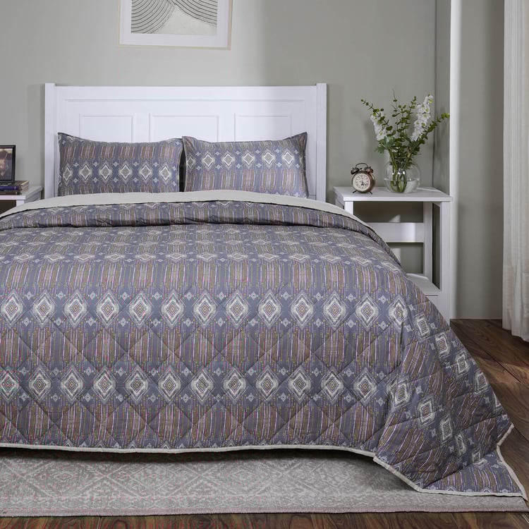 MASPAR Sensory Bloom Cotton 4Pcs Ethnic Printed Double Bed-In-A-Bag Set