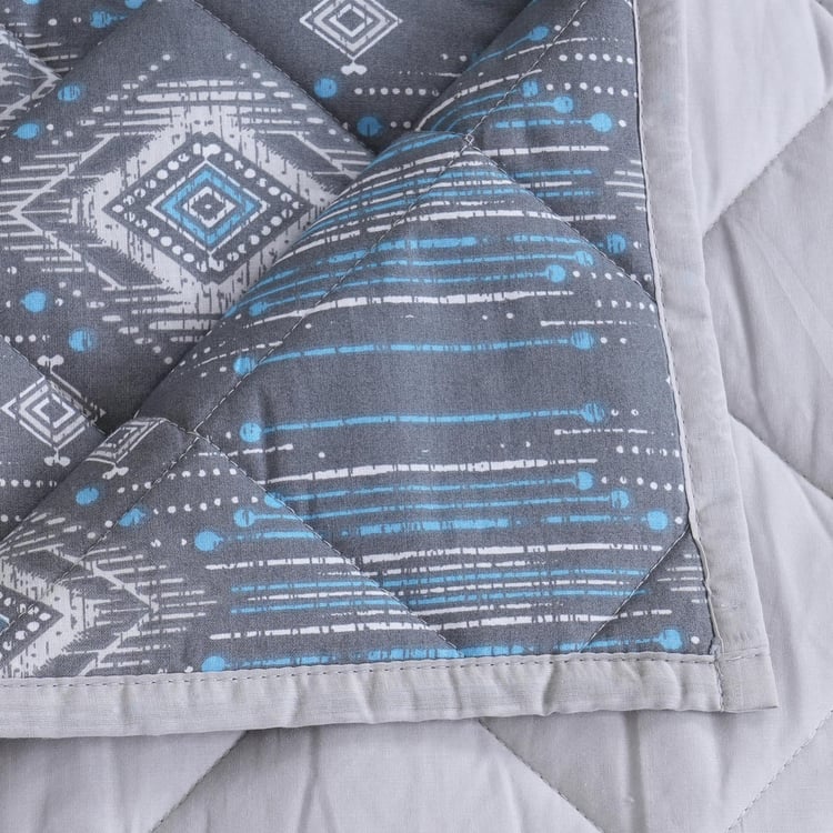 MASPAR Sensory Bloom Cotton 4Pcs Geometric Print Double Bed-In-A-Bag Set