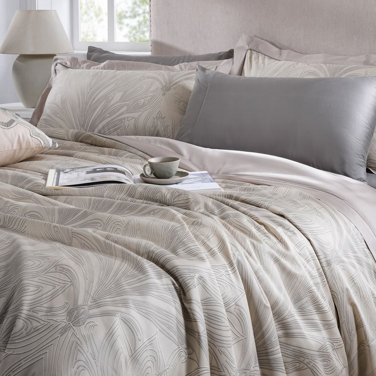 MASPAR Classical Ornate Cotton 8Pcs Printed Double Bed-In-A-Bag Set