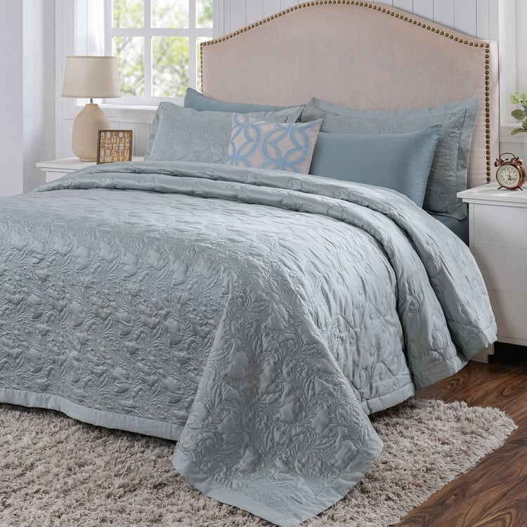 MASPAR Classical Ornate Cotton 8Pcs Embroidered Double Bed-In-A-Bag Set