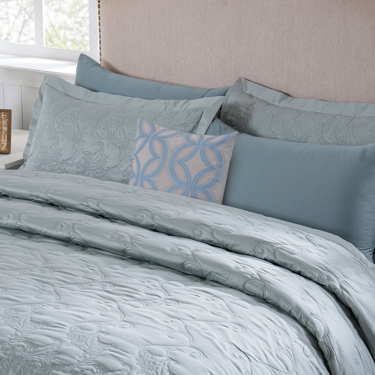 MASPAR Classical Ornate Cotton 8Pcs Embroidered Double Bed-In-A-Bag Set