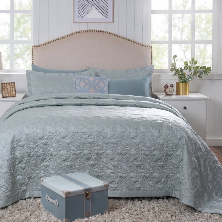 MASPAR Classical Ornate Cotton 8Pcs Embroidered Double Bed-In-A-Bag Set