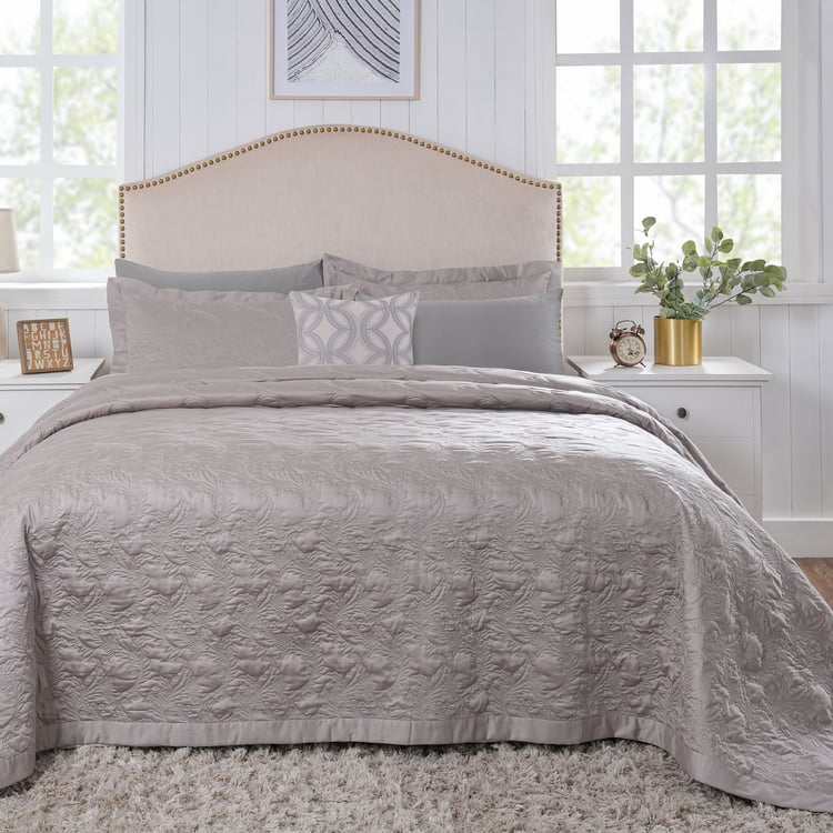 MASPAR Classical Ornate Cotton 8Pcs Embroidered Double Bed-In-A-Bag Set