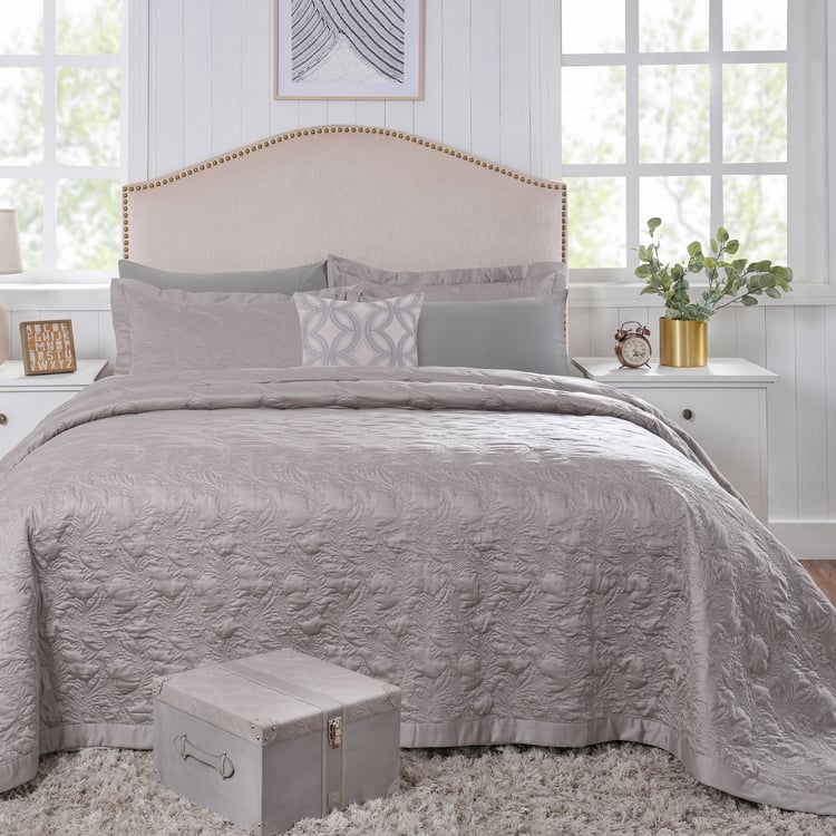 MASPAR Classical Ornate Cotton 8Pcs Embroidered Double Bed-In-A-Bag Set