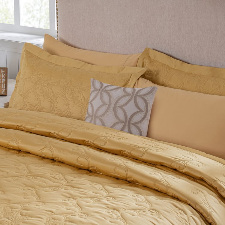 MASPAR Classical Ornate Cotton 8Pcs Embroidered Double Bed-In-A-Bag Set