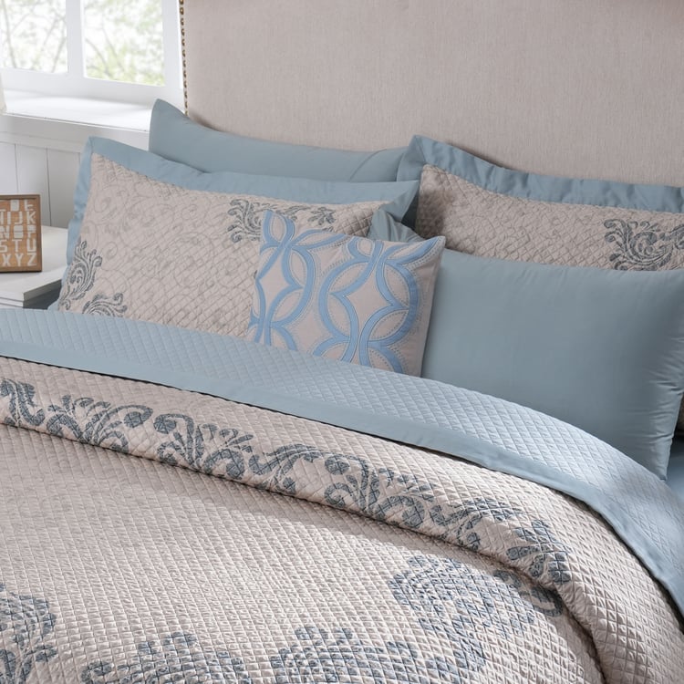 MASPAR Classical Ornate Cotton 8Pcs Quilted Double Bed-In-A-Bag Set