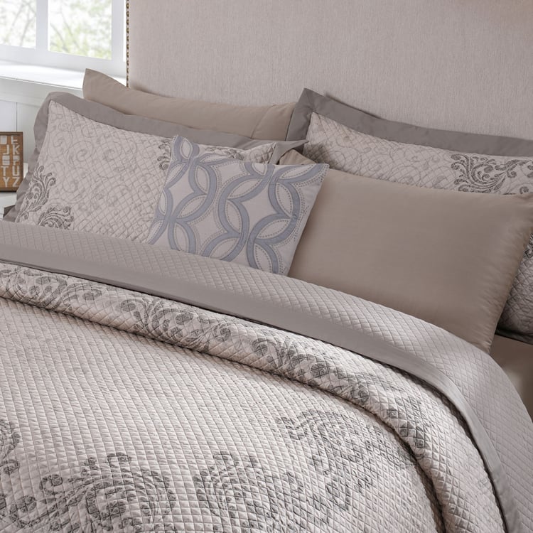 MASPAR Classical Ornate Cotton 8Pcs Quilted Double Bed-In-A-Bag Set