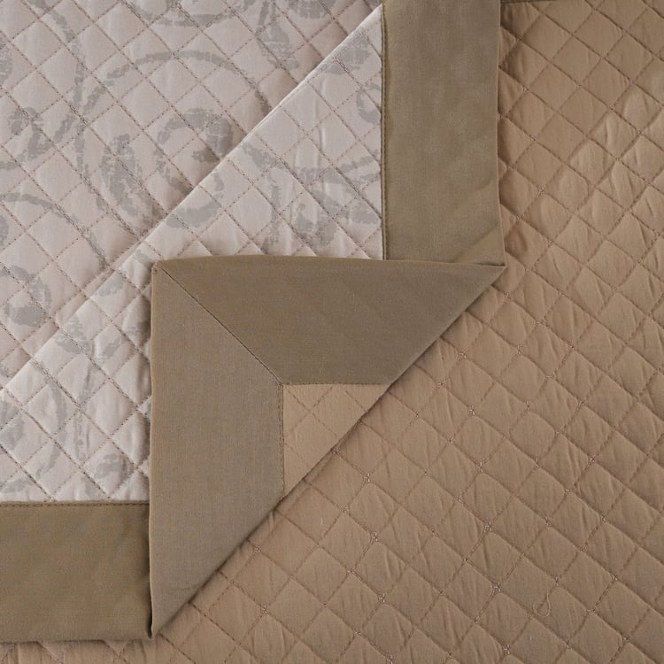MASPAR Classical Ornate Cotton 8Pcs Quilted Double Bed-In-A-Bag Set