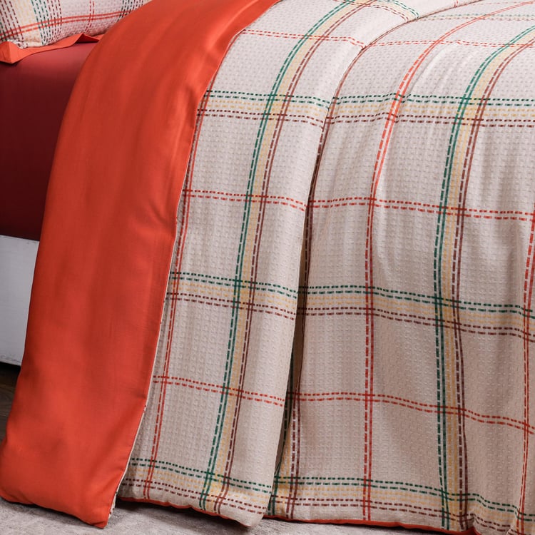 MASPAR Eclectic Geo 2Pcs Checked Single Duvet Cover Set