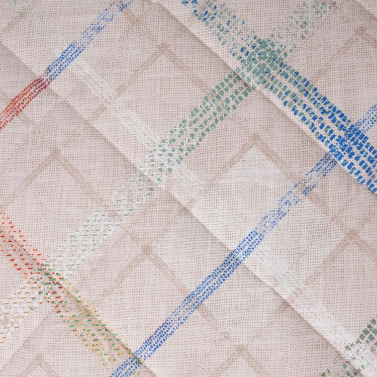 MASPAR Eclectic Geo Cotton 8Pcs Checked Double Bed-In-A-Bag Set