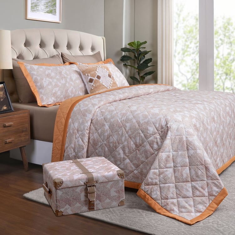 MASPAR Eclectic Geo Cotton 8Pcs Geometric Print Double Bed-In-A-Bag Set
