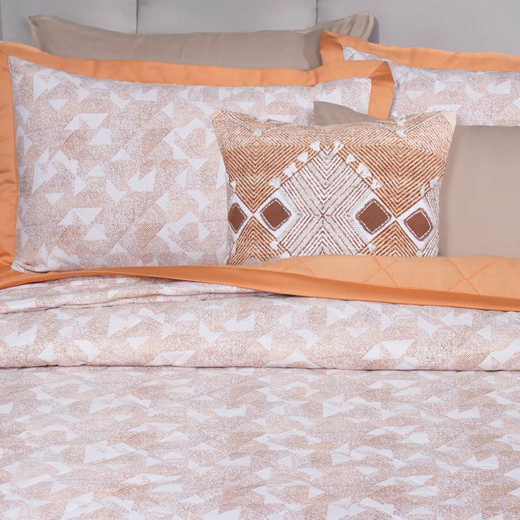 MASPAR Eclectic Geo Cotton 8Pcs Geometric Print Double Bed-In-A-Bag Set