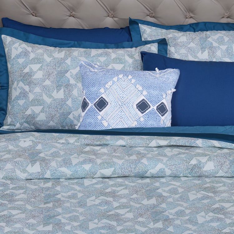 MASPAR Eclectic Geo Cotton 8Pcs Geometric Print Double Bed-In-A-Bag Set