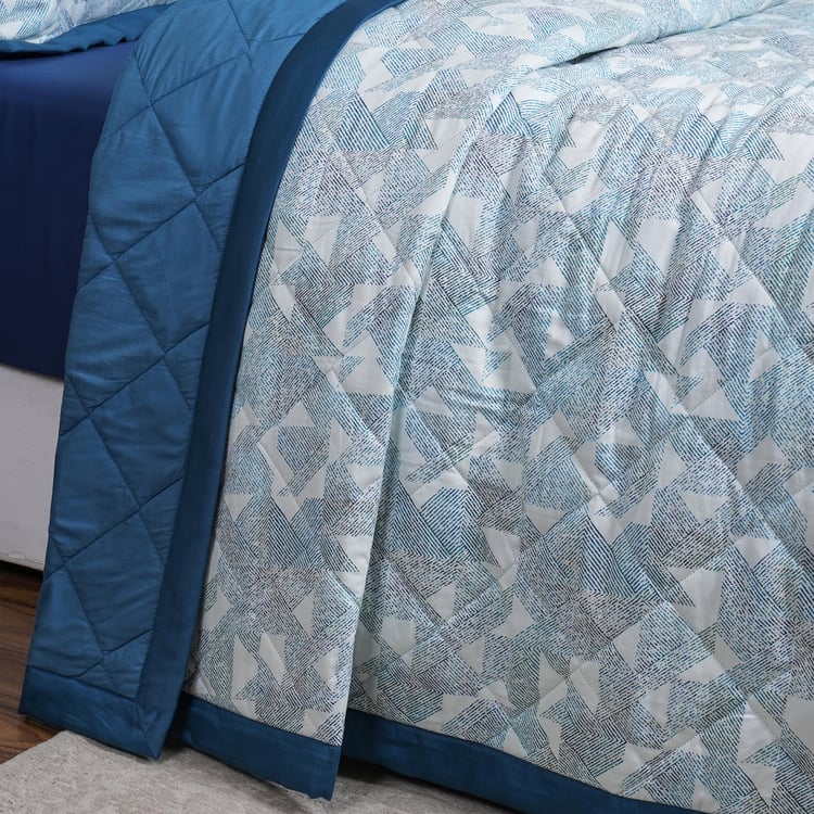 MASPAR Eclectic Geo Cotton 8Pcs Geometric Print Double Bed-In-A-Bag Set