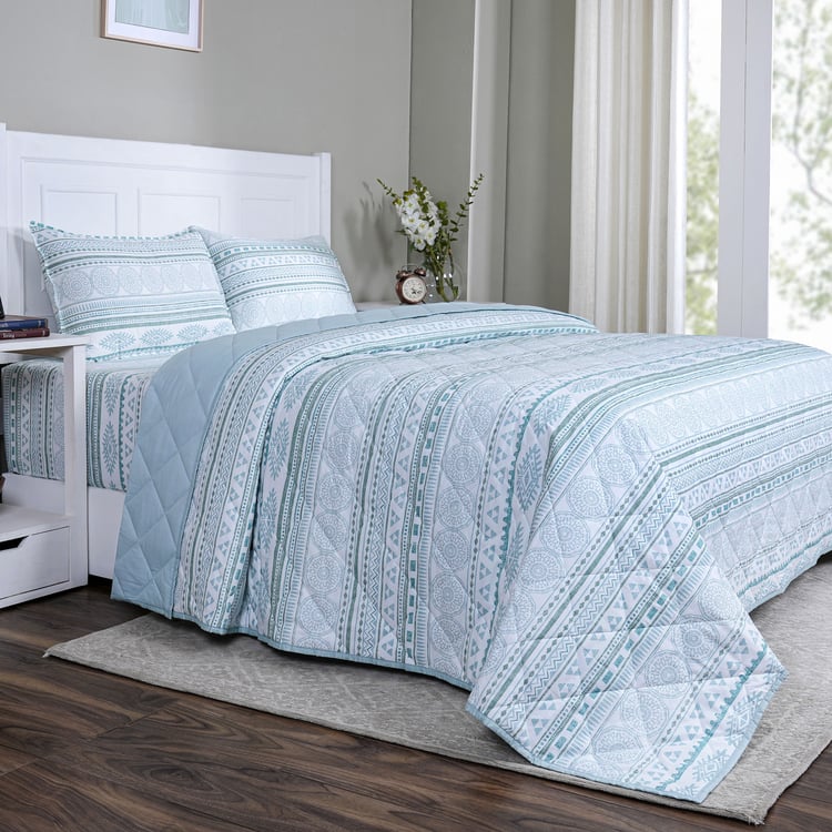 MASPAR Sensory Bloom Cotton Geometric Print Double Quilt