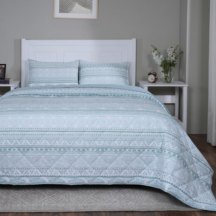 MASPAR Sensory Bloom Cotton Geometric Print Double Quilt