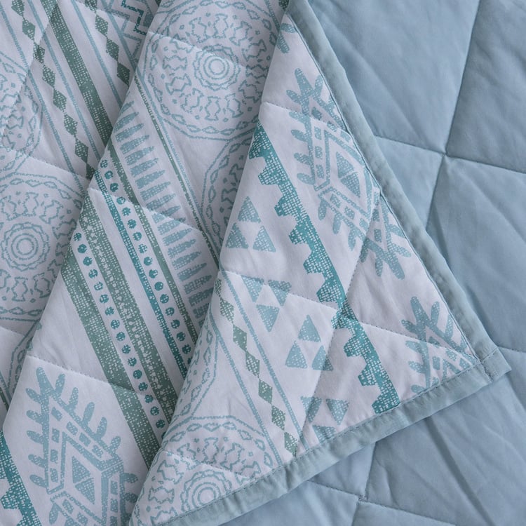 MASPAR Sensory Bloom Cotton Geometric Print Double Quilt