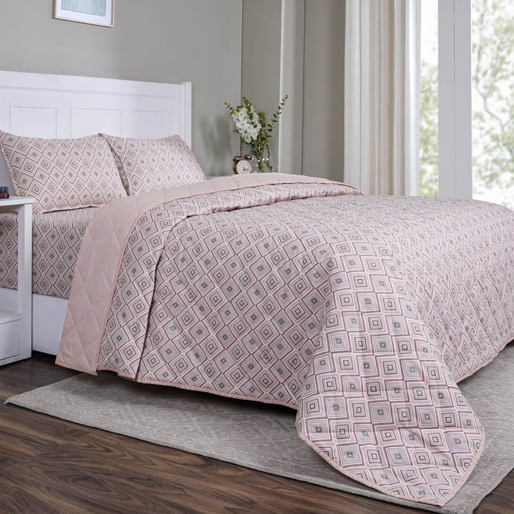 MASPAR Sensory Bloom Cotton Geometric Print Double Quilt