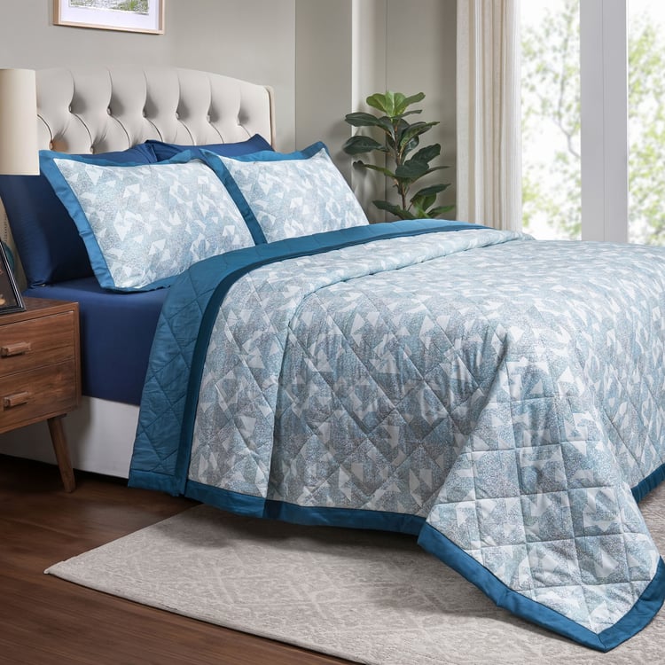 MASPAR Eclectic Geo Cotton Geometric Print Double Quilt