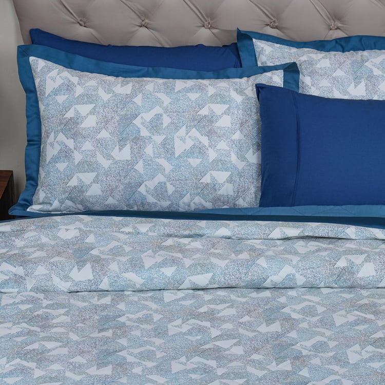 MASPAR Eclectic Geo Cotton Geometric Print Double Quilt