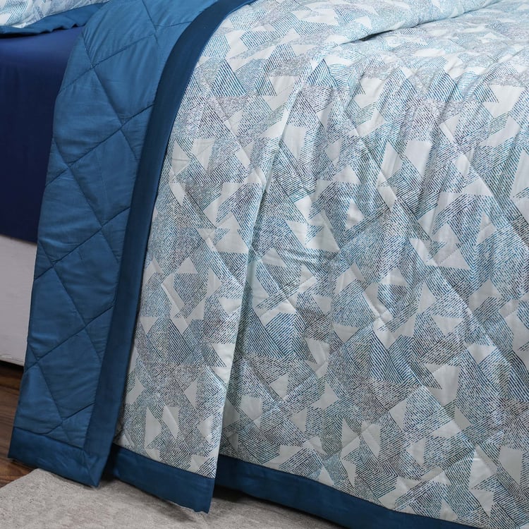 MASPAR Eclectic Geo Cotton Geometric Print Double Quilt