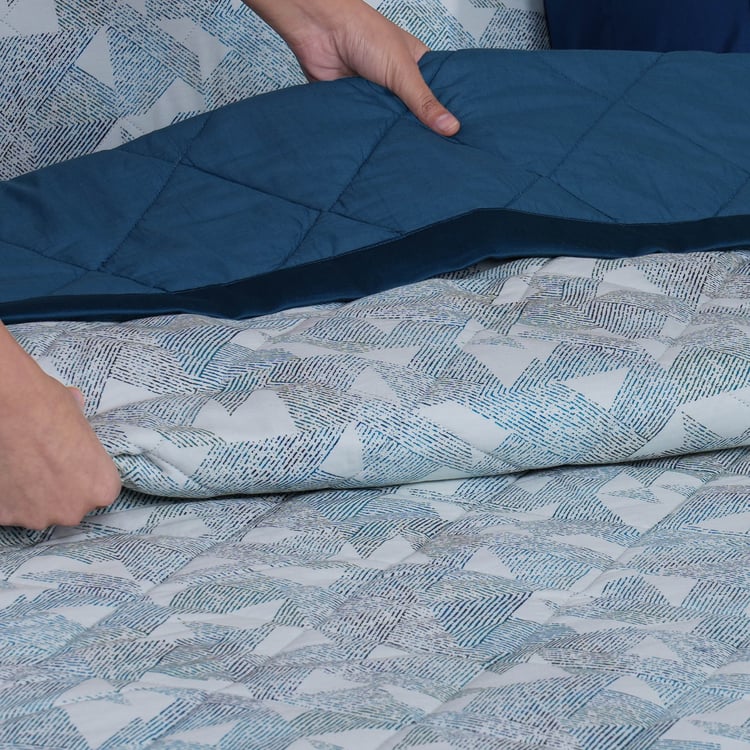 MASPAR Eclectic Geo Cotton Geometric Print Double Quilt
