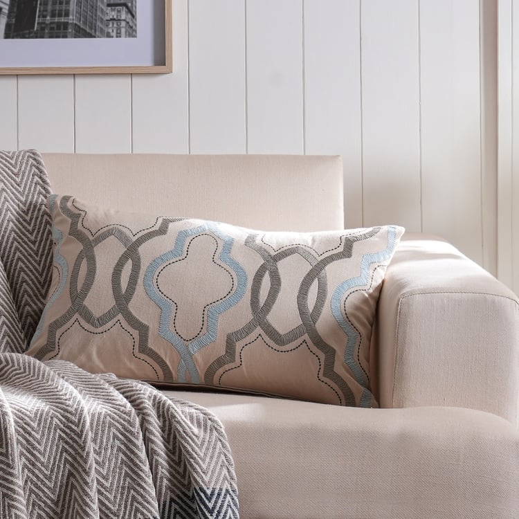 MASPAR Classical Ornate Embroidered Cushion Cover - 60x35cm