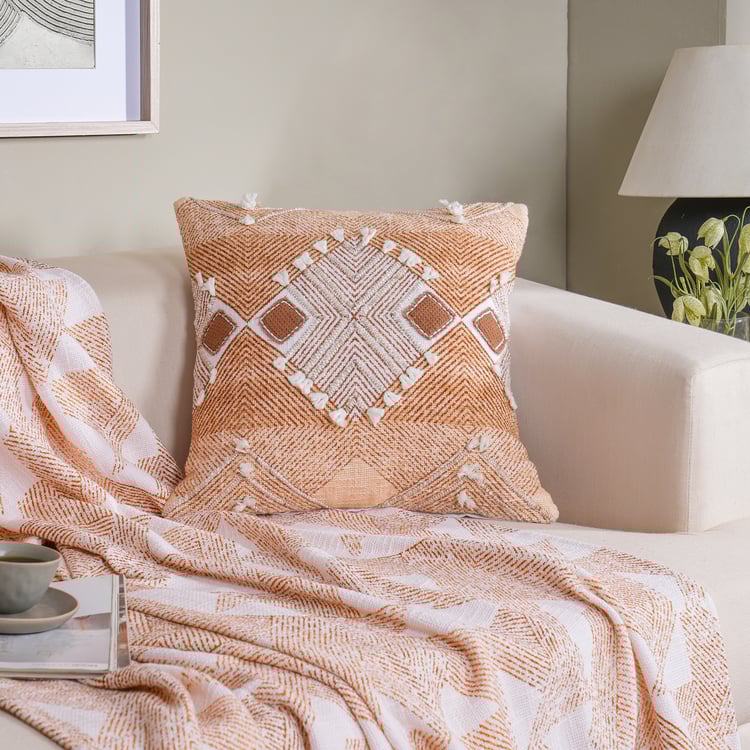 MASPAR Eclectic Geo Cotton Embroidered Cushion Cover - 45x45cm